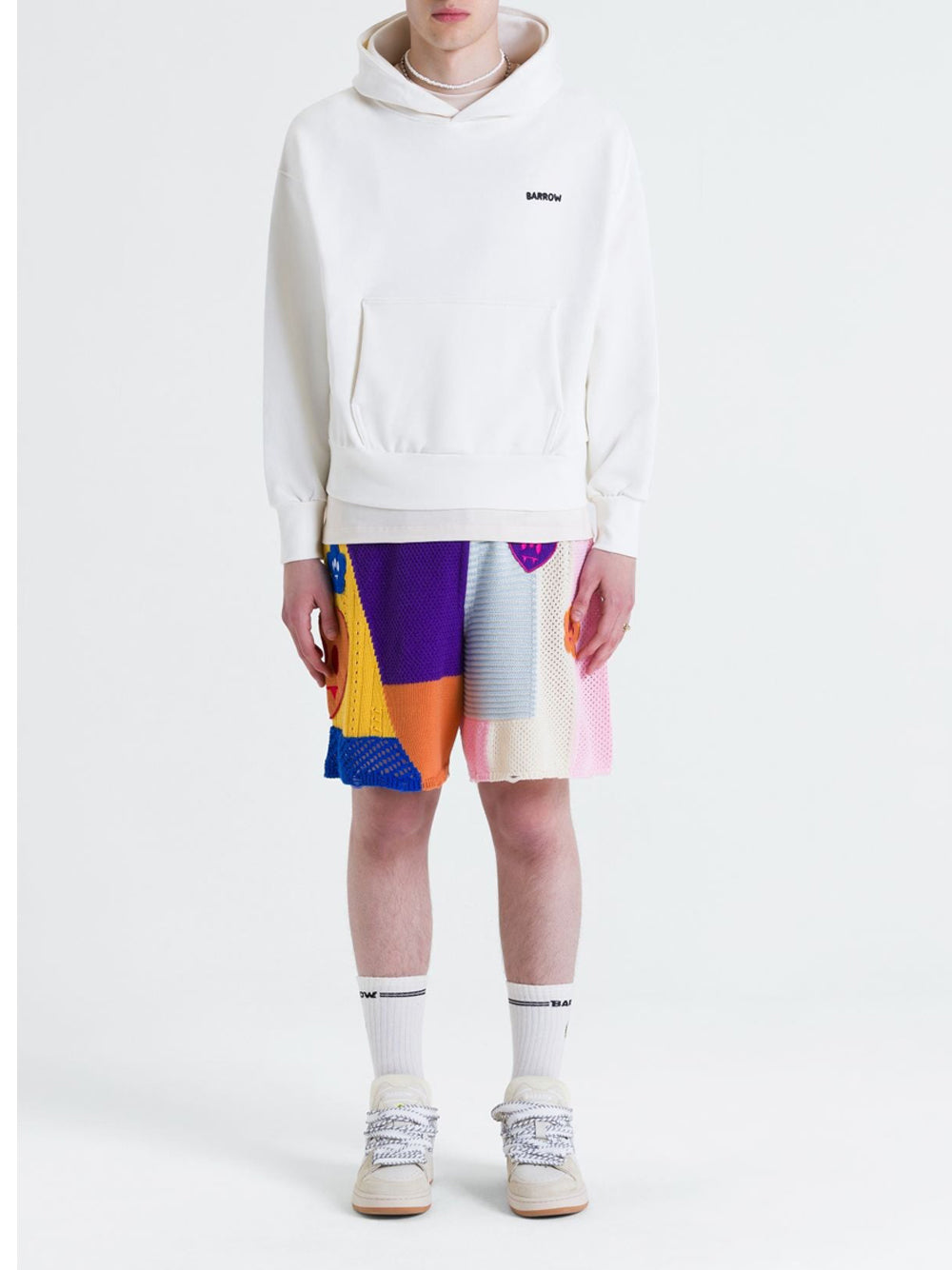 Barrow Felpa Cappuccio Unisex BWUAHS151 Off White - Bianco