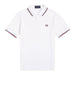 fred perry polo twin tipped uomo m12 white ice maroon bianco 121328