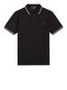 fred perry polo twin tipped uomo m12 blk ecru oxblood nero 2674023