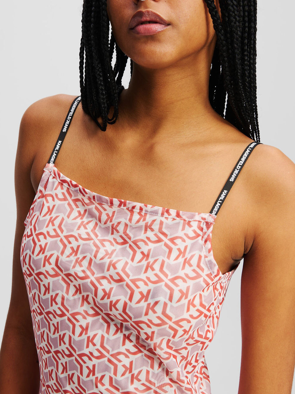 Karl Lagerfeld Vestito Longuette Donna A2W13029 Geo Monogram Red Aop - Multicolore