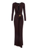 elisabetta franchi vestito longuette darkhocolate donna abr1461e2 darkhocolate marrone 168879907