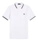 fred perry polo twin tipped uomo m3600p white bianco 162662854