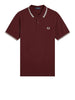 fred perry polo twin tipped uomo m3600p oxblood bordeaux 160329323