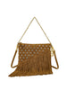 la carrie borsa a tracolla fringes donna 161m ky 813 mif cuoio marrone 167841045