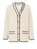elisabetta franchi cardigan burro donna mk13s66e2 burro nero avorio 162298107