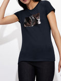 Armani Exchange T-shirt Donna 8NYTDLYJ73Z Navy/silver - Blu