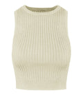 Bomboogie Top Ribbed Knit Donna MW8507TTVE4 Ivory - Avorio