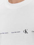Calvin Klein T-shirt Logo Repeat Uomo J30J324668 - Bianco