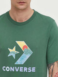 Converse T-shirt Star Chev Fill Landscape Uomo 10025977-A03 Admiral Elm - Verde