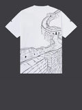Dolly Noire T-shirt Chinese Wall Outline Over Uomo TS694-TM - Bianco