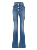 Elisabetta Franchi Jeans a Zampa Donna PJ43S41E2 Blue Vintage - Denim