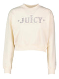 Juicy Couture Felpa Cristabelle Rodeo Crop Donna VEJB70314 Sugar Swizzle - Bianco
