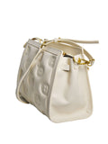 La Carrie Borsa a Tracolla Embossed Logos Med Donna 141P-TZ-150-LEA Ivory - Avorio