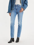 Levis Jeans Straight 724 High Rise Donna 18883 Med Indigo - Worn in - Denim