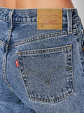 Levis Jeans Mom 501 Crop Donna 36200 Med Indigo - Worn in - Denim