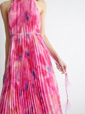 Liu Jo Vestito Longuette Plissè Donna CA4435TS063 Pink Shaded Flower - Fuxia