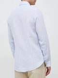 Michael Kors Camicia Casual Linen Slim Fit Uomo MK0DS01099 Blu Chiaro - Celeste