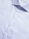 Michael Kors Camicia Classica Faux Uni Slim Uomo MK0DS01225 Blu Chiaro - Celeste