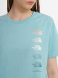 The North Face T-shirt D2 Graphic Crop Donna NF0A83FA Reef Waters - Celeste
