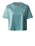The North Face T-shirt D2 Graphic Crop Donna NF0A83FA Reef Waters - Celeste