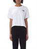 the north face t shirt cropped simple dome donna nf0a87u4 bianco 4184204