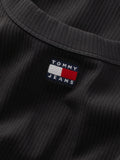 Tommy Hilfiger T-shirt Slim Badge Rib Donna DW0DW17396 - Nero