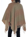 Yes Zee Poncho Donna H001R100 Variante Tortora - Marrone