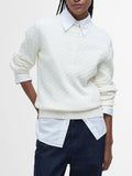Barbour Maglione Hartland Crew Knitted Donna LKN1630 Cloud - Bianco