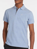 Barbour Polo Tartan Pique Uomo MML0012 Sky Marl - Celeste