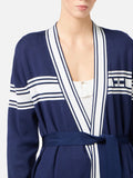 Elisabetta Franchi Cardigan Donna MK35S51E2 Oltremare/avorio - Blu