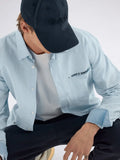 Gas Camicia Casual Uomo 151433100062 White/azure - Celeste