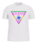 Guess T-shirt Triangle Palm Uomo F5GI00J1314 Pure White - Bianco