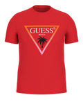 Guess T-shirt Triangle Palm Uomo F5GI00J1314 Burning Flame - Rosso