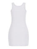 Guess Vestito Mini Sunflower Rib Donna V5GK06K8RT2 Pure White - Bianco