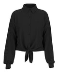 Guess Camicia Casual Bowed Jun Donna W5GH0IWH9C2 Jet Black A996 - Nero