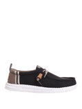Hey Dude Slip On Wally Summer Linen Uomo HD.43086 Black/walnut - Nero
