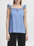 Ichi Blusa Ihbarcy Donna 20122681 Light Blue Chambray - Denim