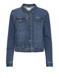 Ichi Giubbino di Jeans Donna 20122817 Washed Med. Blue - Denim