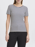 Ichi T-shirt Bianco Donna 20122818 Total Eclipse Stripe - Blu