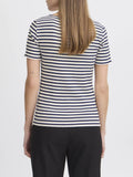 Ichi T-shirt Bianco Donna 20122818 Total Eclipse Stripe - Blu