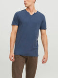 Jack e Jones T-shirt Split Neck Uomo 12164972 Navy Blazer Slim - Blu