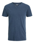 Jack e Jones T-shirt Split Neck Uomo 12164972 Navy Blazer Slim - Blu
