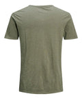 Jack e Jones T-shirt Split Neck Uomo 12164972 Dusky Green Slim - Verde