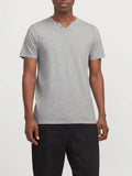 Jack e Jones T-shirt Split Neck Uomo 12164972 Ultimate Grey - Grigio