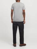 Jack e Jones T-shirt Split Neck Uomo 12164972 Ultimate Grey - Grigio