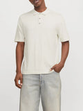 Jack e Jones Polo Emil Knit Relaxed Uomo 12268216 Cloud Dancer - Bianco