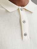 Jack e Jones Polo Emil Knit Relaxed Uomo 12268216 Cloud Dancer - Bianco