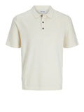 Jack e Jones Polo Emil Knit Relaxed Uomo 12268216 Cloud Dancer - Bianco