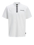 Jack e Jones Polo Fusion Pique Uomo 12273127 Bright White - Bianco