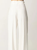Manila Grace Pantalone Palazzo Donna P168VU Off White - Bianco